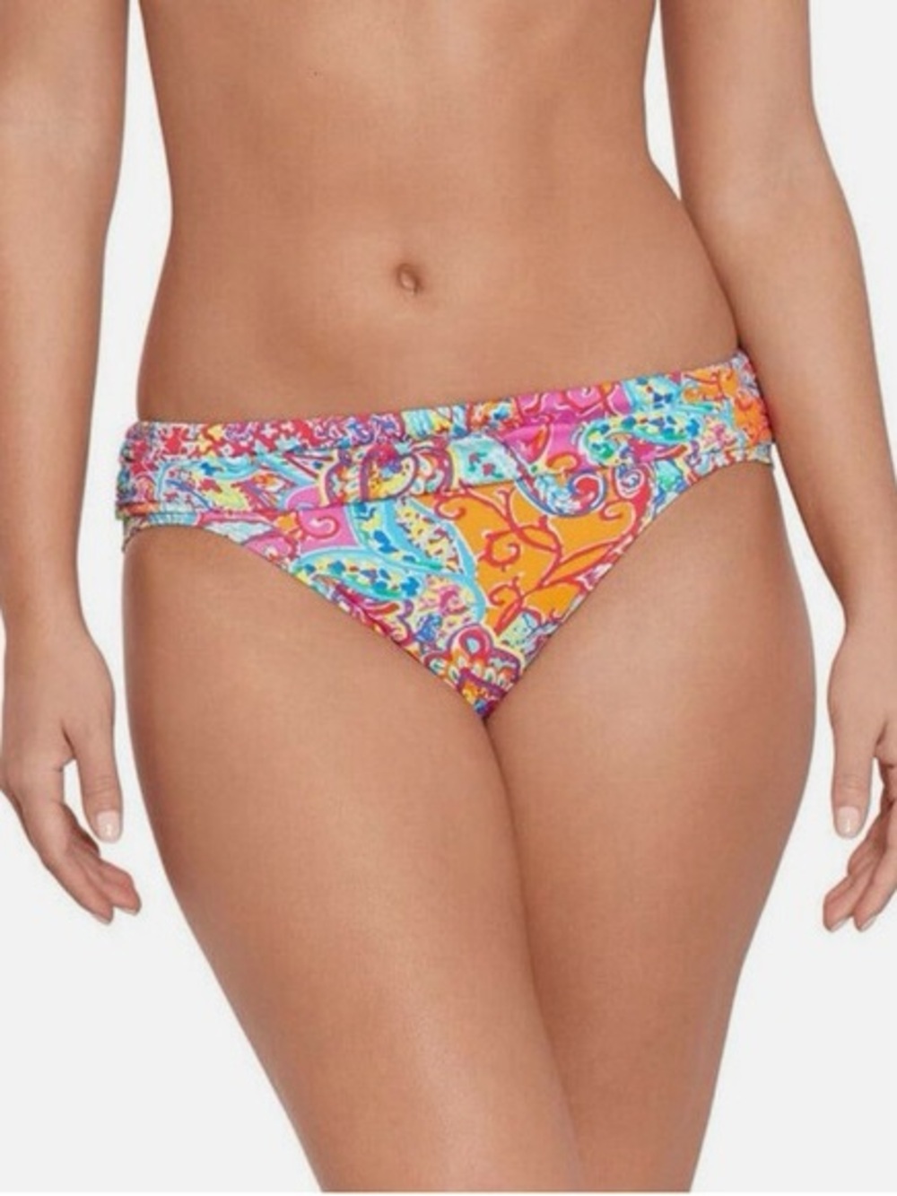 LAUREN RALPH LAUREN Multicolor Paisley Print Bikini Bottoms Sz 14